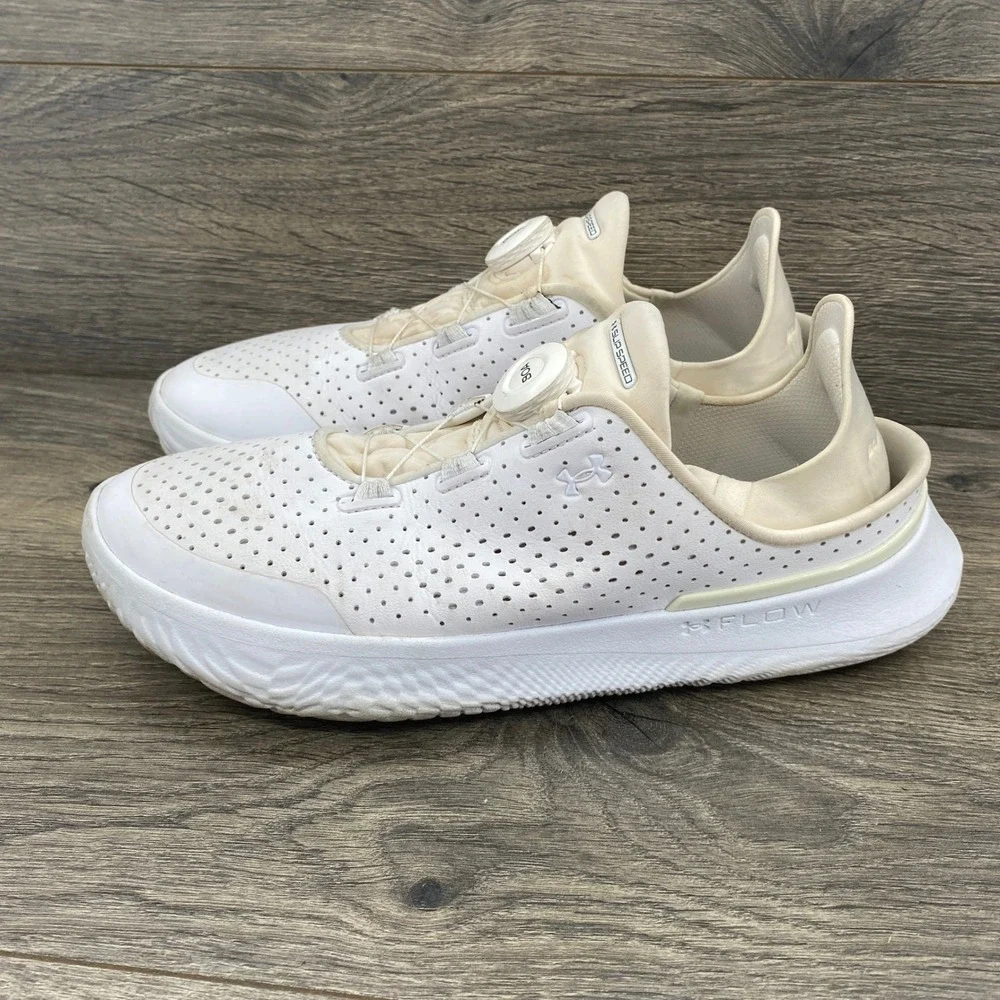 Under Armour Flow SlipSpeed Training Shoes Mens 7.5 Wmns 9 White BOA Perforated